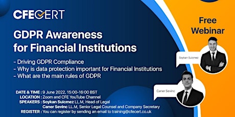 Free Webinar - GDPR Awareness for Financial Institutions tickets