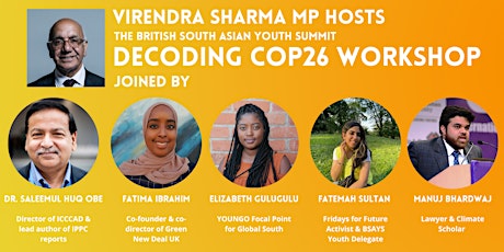 British South Asian Youth Summit - Decoding COP26 Workshop tickets