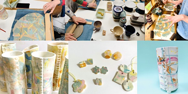 Pottery Workshop: mono print ceramic wrap vase & jewellery