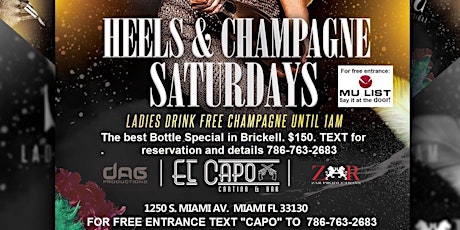 FREE ENTRANCE @ COMPLIMENTARY CHAMPAGNE @ EL CAPO SATURDAYS BRICKELL -View! primary image