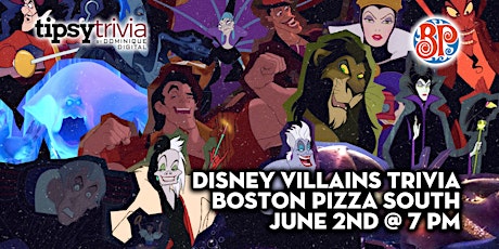 Disney Villains Trivia - June 2nd 7:00pm - Boston Pizza Barrie South tickets