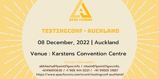 7th TestingConf- Auckland on 8 December  2022