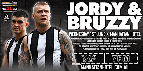 Jordy and Bruzzy LIVE at Manhattan Hotel, Ringwood! tickets