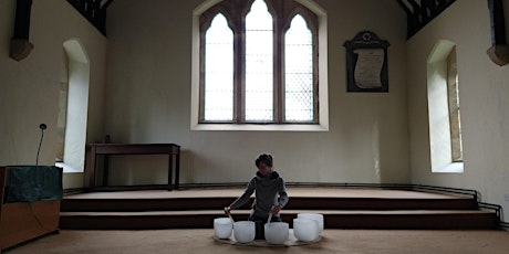 Relaxing sound bath with crystal singing bowls and voice tickets