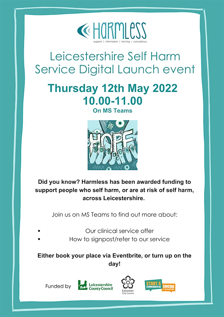 Harmless Leicestershire Self Harm Service Launch Event image