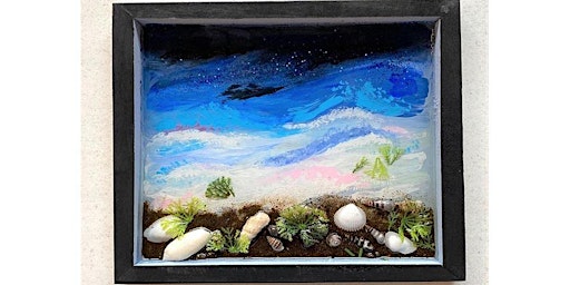 Epoxy Resin Seascape on Wooden Board Art Class primary image