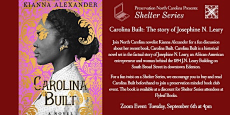 Shelter Series: Carolina Built, the story of Josephine Leary tickets
