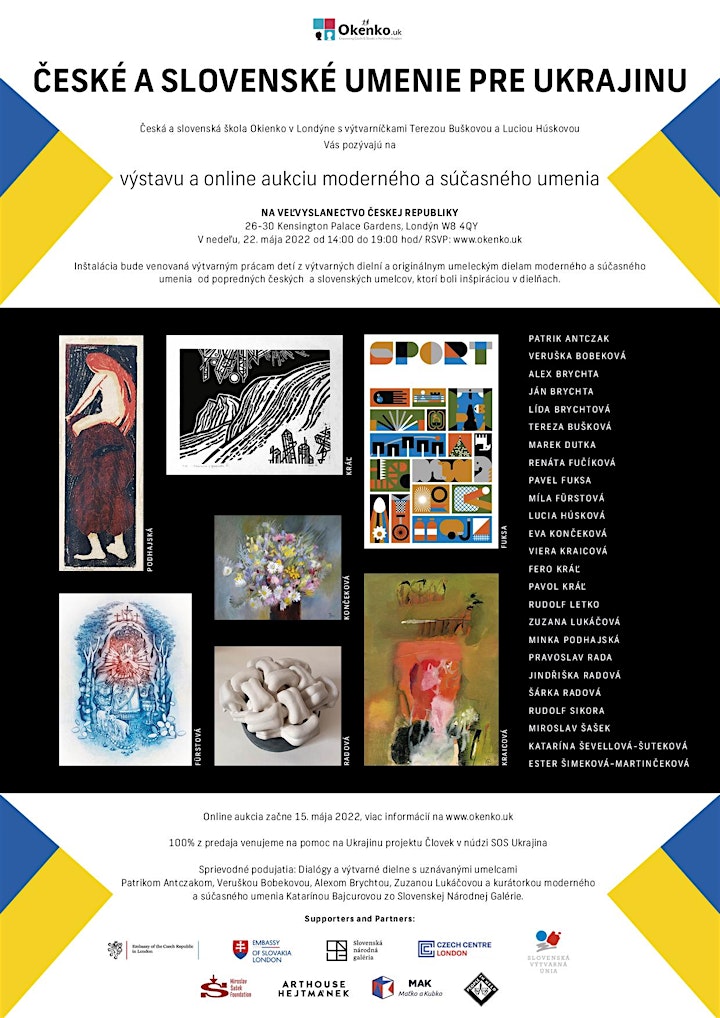 CZECH AND SLOVAK ART FOR UKRAINE - Art exhibition and Fundraising auction image