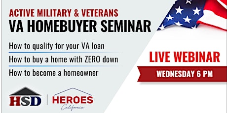Active Military & Veterans VA Homebuyer Webinar tickets