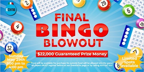 Il Centro's Final Bingo Blowout tickets