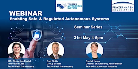 Webinar Enabling Safe  and Regulated Autonomous Systems tickets