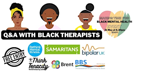 Q&A with Black Therapists - Making Time for Black Mental Health Zoom Event tickets