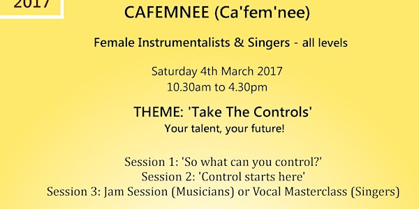 'Take The Controls' (Cafemnee: A networking event for female musicians (In...