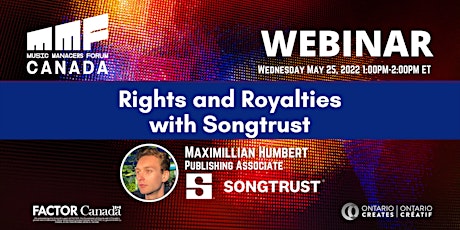 MMF CANADA WEBINAR: Rights and Royalties with Songtrust tickets