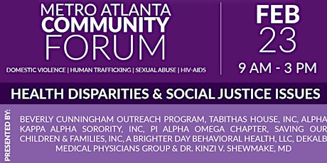 Metro Atlanta Community Forum On Domestic Violence|Human Trafficking|HIV/AIDS|Sexual Assault primary image
