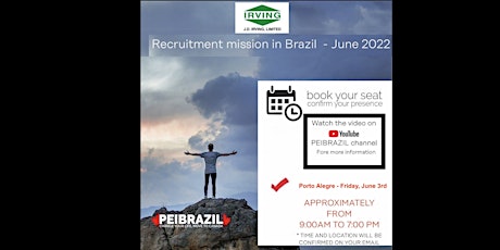 Recruitment event on Porto Alegre, Friday June 3rd ingressos
