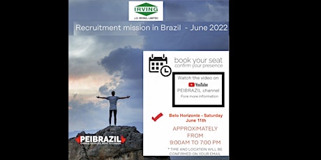 Recruitment event on Belo Horizonte, Saturday, June 11th ingressos