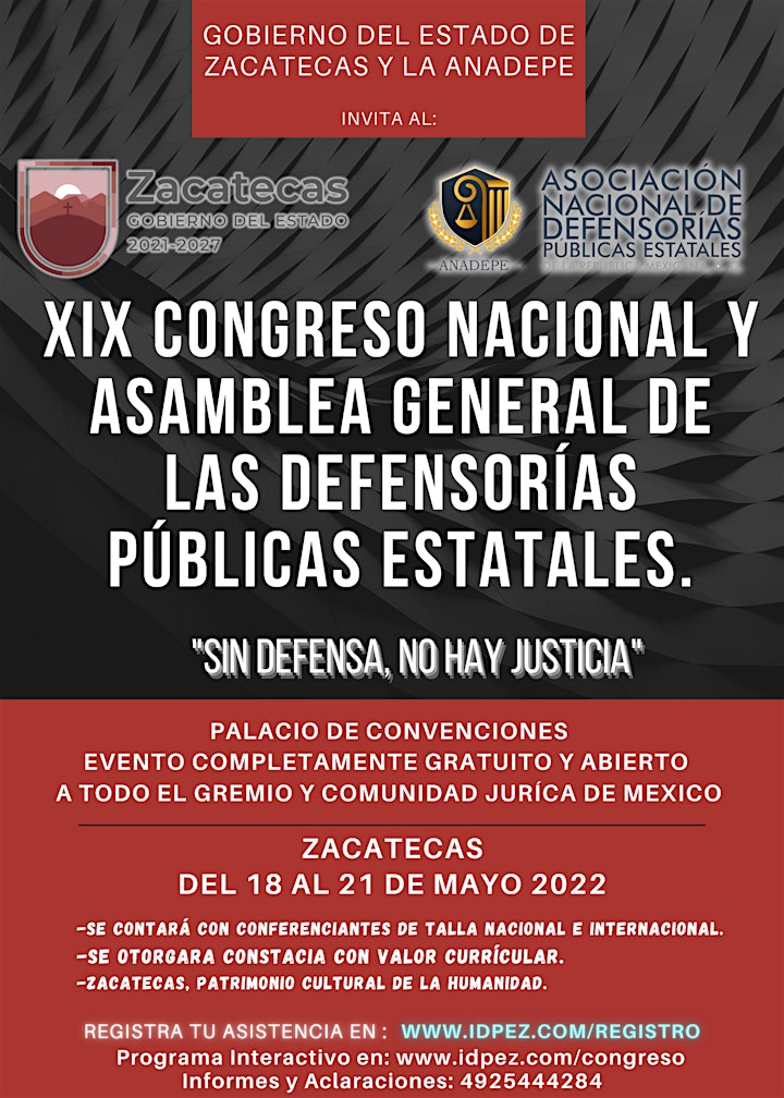 Imagen de Congreso Nacional de Defensorías Publicas 2022 en Zacatecas