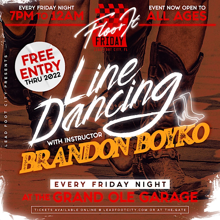 Floor it Friday Line Dance, Concert, Car-Truck-Bike Meet, Nite Club (FREE) image