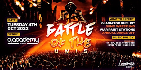 THE BATTLE OF THE UNIS! ⚔️ THE BIG FRESHERS UNIVERSITY CLASH ⚔️ tickets