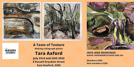A TASTE OF TEXTURE - making collagraph plates - with Tara Axford tickets