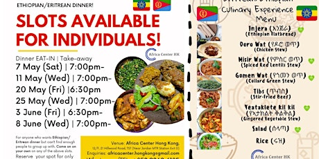 Ethiopian/ Eritrean Culinary Experience (Dinner) tickets