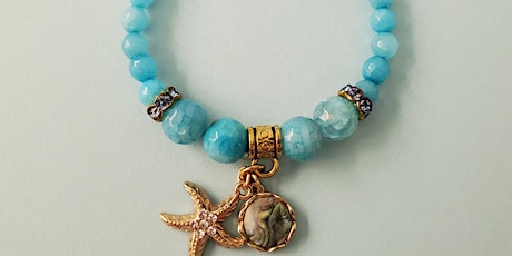 Glass Bead Bracelets  with Marine Life Charm