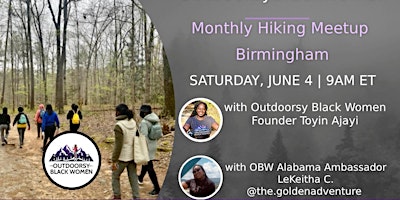 Outdoorsy Black Women Monthly Hiking Meetup (June) – Birmingham