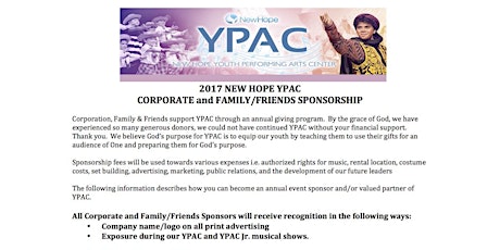 2017 New Hope YPAC Corporate Sponsor primary image