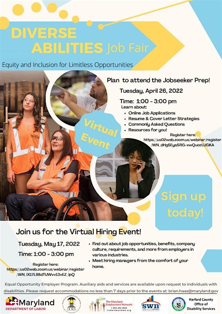 Diverse Abilities Job Fair-Equity & Inclusion for Limitless Opportunities image
