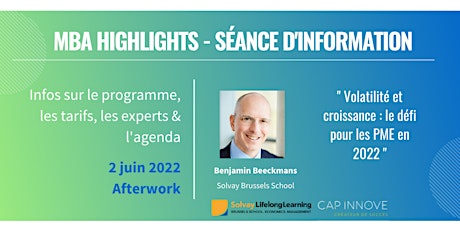 Afterwork d'infos sur le programme de formations MBA Highlights primary image