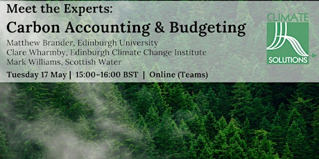 Climate Solutions | Meet the Experts | Carbon Accounting & Budgeting tickets