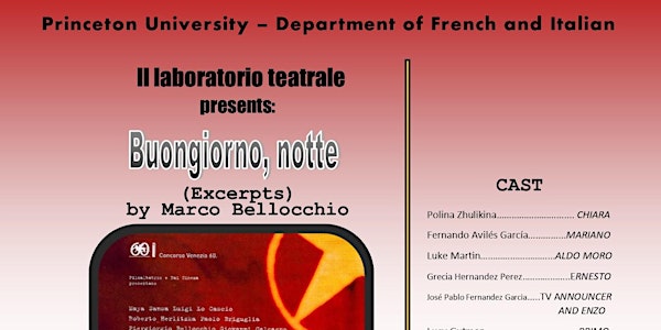 Il Laboratorio teatrale presents: Buongiorno, notte by Marco Bellocchio