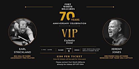 Fort Worth Billiards 70th Anniversary Celebration! tickets