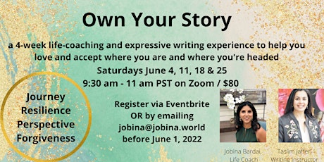 Own your Story: Series of 4 Workshops