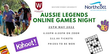 Aussie Legends Online Games Night biglietti