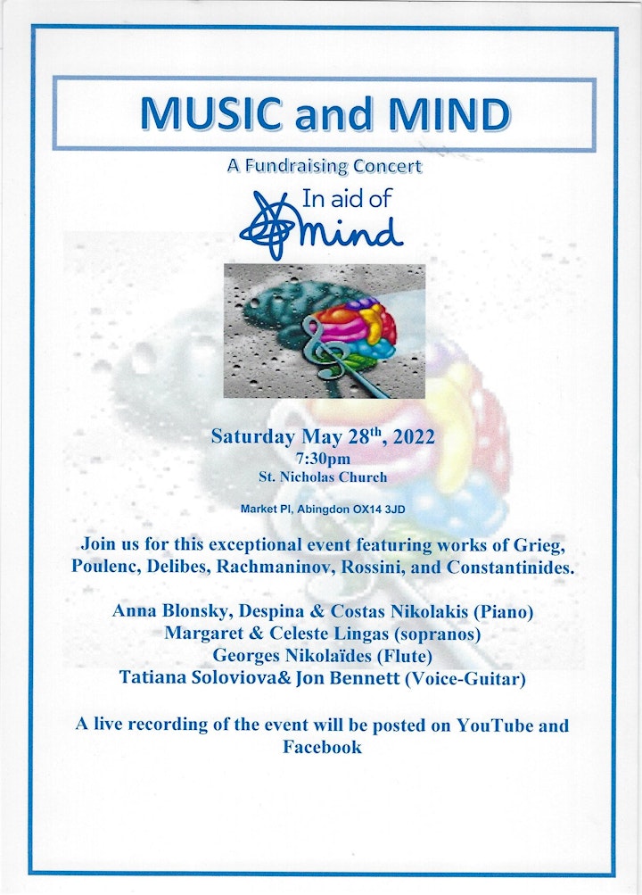 Fundraising Concert for MIND in memory of Artemis. image