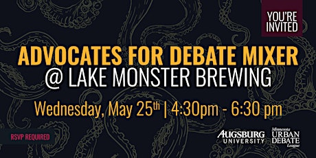 Advocates for Debate Mixer @ Lake Monster Brewing tickets