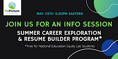 Info Session for the RePicture Career Exploration & Resume Builder Program tickets