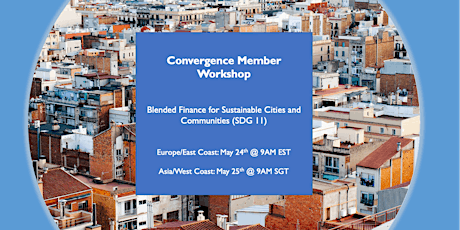 Blended Finance for Sustainable Cities and Communities (SDG 11) - EDT tickets