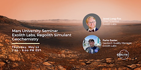 Mars University Seminar Exolith Labs, Regolith Simulant Geochemistry billets