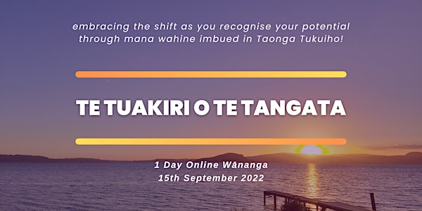 Wānanga Te Tuakiri o te Tangata - Sept 2022