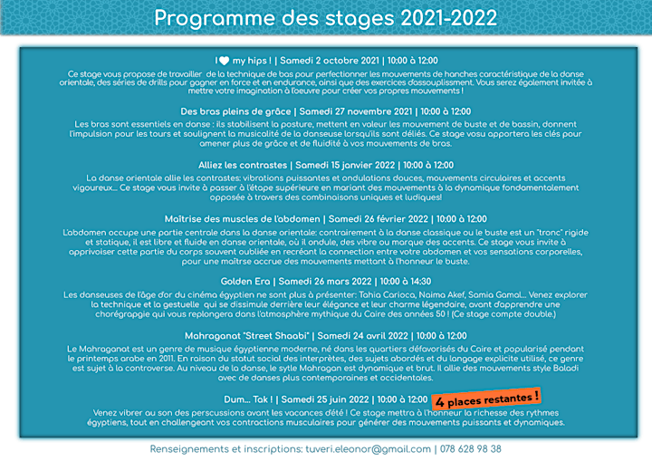 Image pour Danse orientale - Stages 2021-2022 