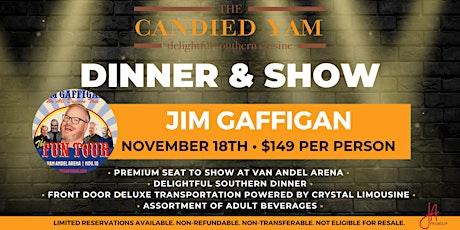 Dinner & Show - Jim Gaffigan tickets