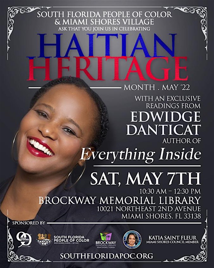 Haitian Heritage Month - Everything Inside, readings from Edwidge Danticat image