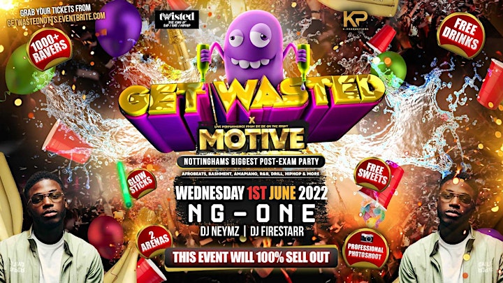 Get Wasted X Motive - Nottingham's Biggest End Of Year Party image