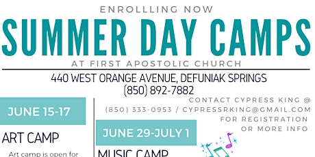 Summer Day Camps at First Apostolic Church tickets