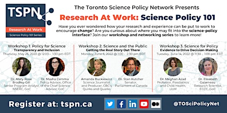 Research At Work: Science Policy 101 Workshop and Networking Series bilhetes