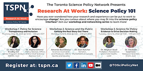 Research At Work: Science Policy 101 Workshop and Networking Series
