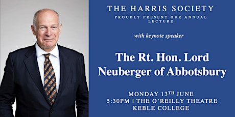 Harris Society Annual Lecture: The Rt. Honourable Lord Neuberger tickets